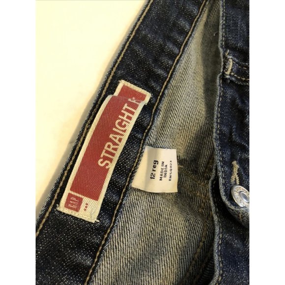 GAP Denim Women's Classic Straight Stretch Jeans Medium Blue Wash Sz 12    34x30 - Picture 3 of 4